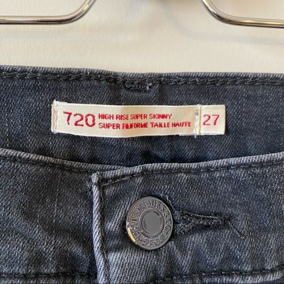 Levi’s x Aritiza - 720 High Rise Super Skinny Distressed Knee Jeans (Size:27) - Picture 12 of 12